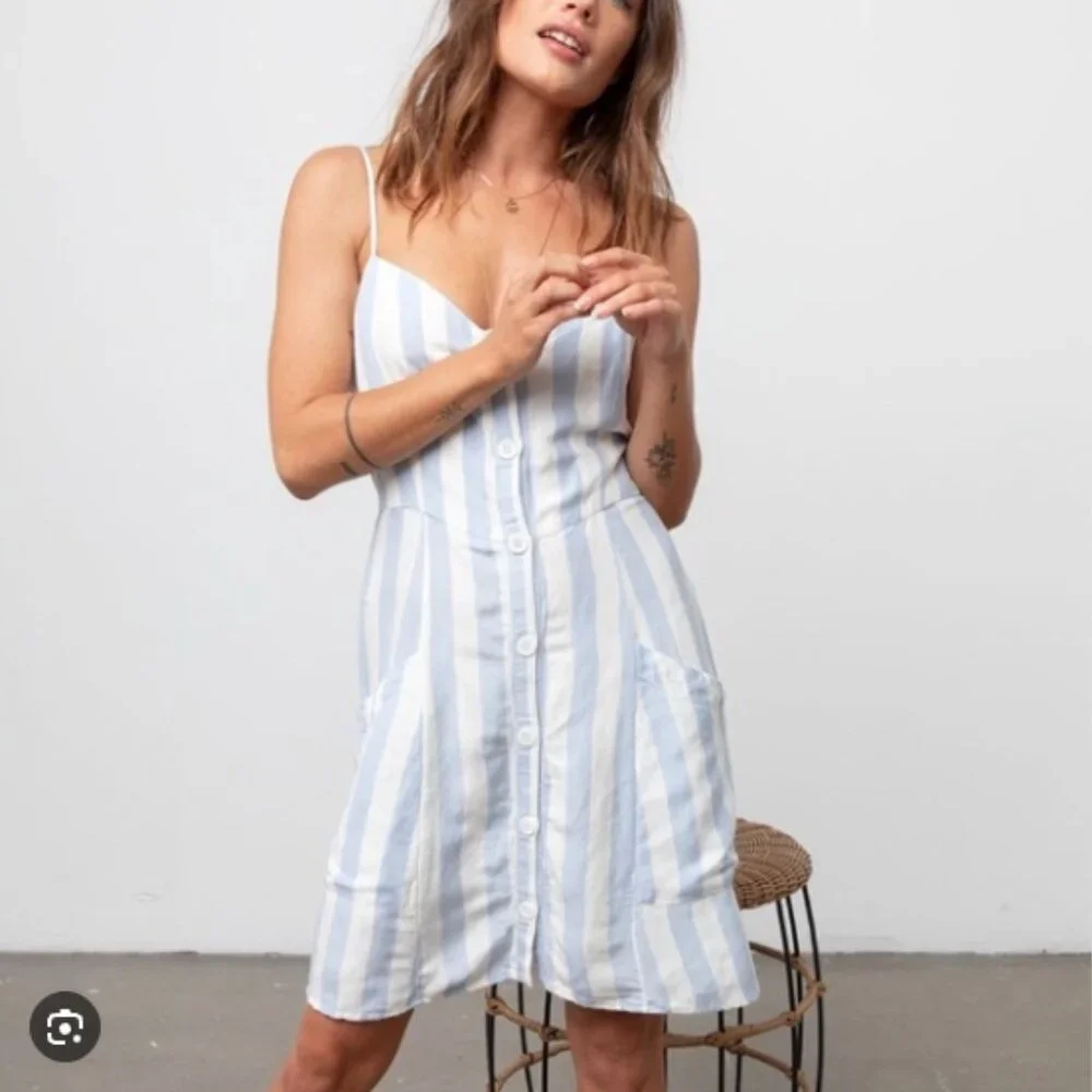 Rails Striped Linen Mini Dress - Picture 1 of 8